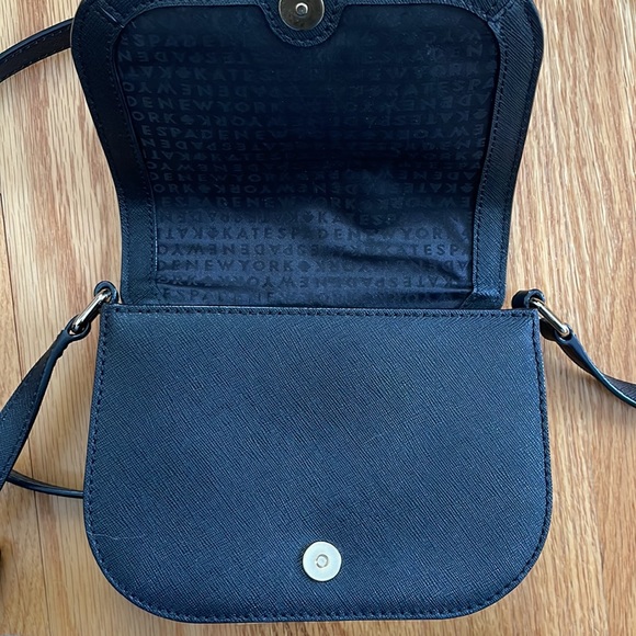 Kate Spade Mini Crossbody Black Leather Crosshatch - Picture 4 of 6